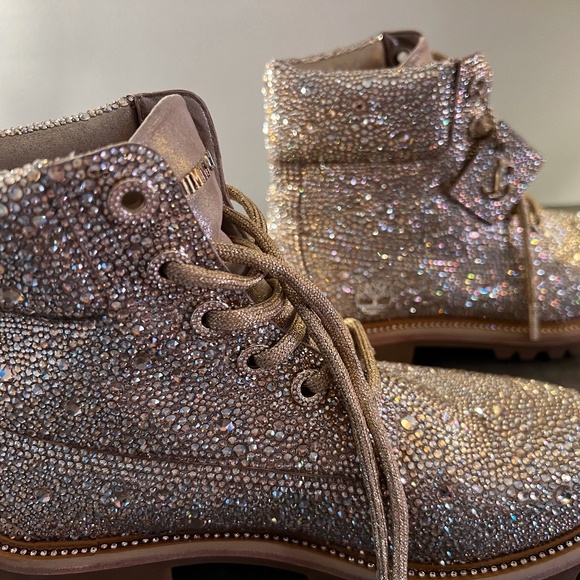 Jimmy Choo x Timberland All Over Swarovski Crystal Boots, New